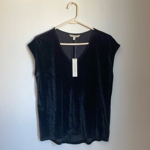 NWT 41 Hawthorn Black Velvet Relaxed Blouse - Picture 2 of 8